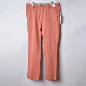 Tommy Bahama NWT Pants Boracay Solid Flat Front Red Sunset T115496 Mens 33x32